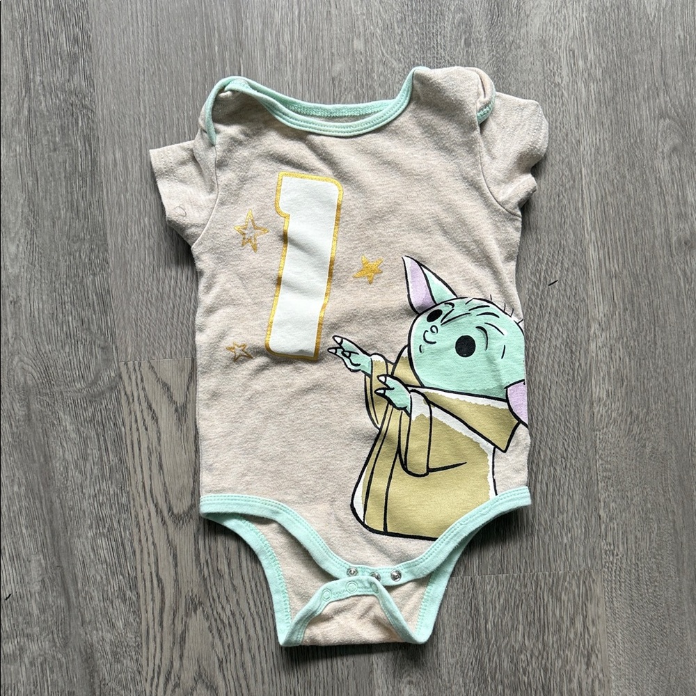Disney Star Wars Baby Yoda birthday onesie
